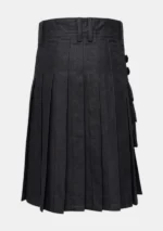 Black Utility Kilt With Strap Back