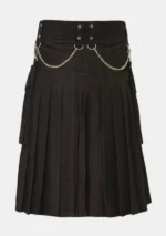 Black Utility Kilt with Golden Chain Back View