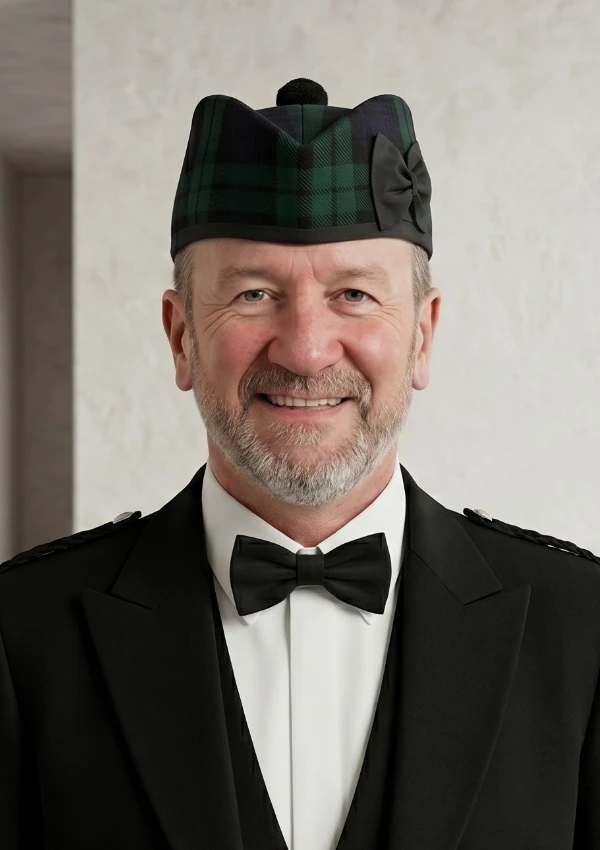 Black Watch Tartan Glengarry Hat Front View