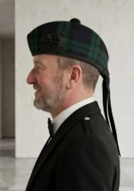 Black Watch Tartan Glengarry Hat Side View