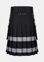 Black and Grey Hybrid Utility Kilt Back