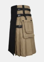 Black and Khaki Hybrid Kilt Left