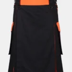 Black and Orange Scottish Utility Kilt