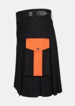 Black and Orange Scottish Utility Kilt Left