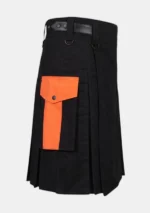 Black and Orange Scottish Utility Kilt Right