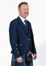 Blue Argyle Jacket with Vest Right View