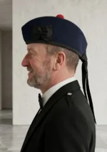 Blue Glengarry Hat Side View