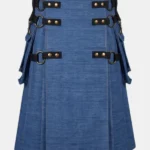 Casual Blue Denim Kilt