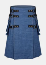 Casual Blue Denim Kilt