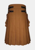 Casual Dark Brown Utility Kilt Back