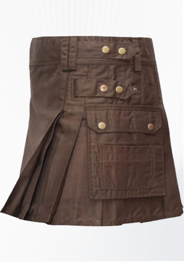 Chocolate Brown Women Utility Kilt Design 1