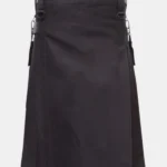 Classic Black Cotton Utility Kilt