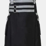 Classic Black Fashion Utility Kilt