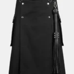 Classic Black Fashion Utility Kilt