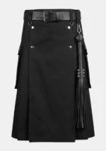 Classic Black Fashion Utility Kilt