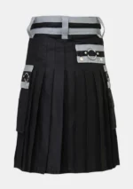 Classic Black Fashion Utility Kilt Back