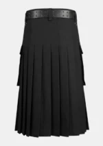 Classic Black Fashion Utility Kilt Back