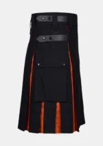 Classic Black & Orange Hybrid Kilt Right