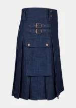 Classic Blue Denim Kilt Right