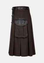 Classic Dark Brown Utility Kilt Left