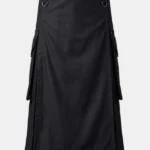 Classic Modern Black Hybrid Kilt