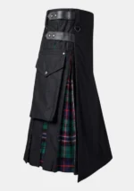 Classic Modern Black Hybrid Kilt Left