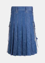 Dark Blue Denim Kilt Back