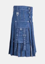 Dark Blue Denim Kilt Right