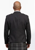 Dark Brown Argyle Jacket with Vest Back View