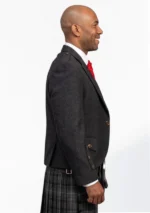 Dark Brown Argyle Jacket with Vest Right Side View