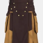 Dark Brown & Khaki Utility Kilt