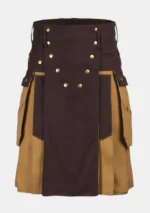 Dark Brown & Khaki Utility Kilt