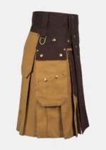 Dark Brown & Khaki Utility Kilt Right