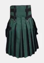 Dark Green Traditional Hybrid Kilt Back