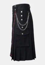 Durable Black Utility Kilt Left