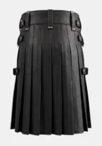 Gothic Style Black Leather Kilt Back
