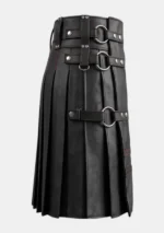 Gothic Style Black Leather Kilt Left