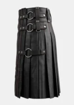 Gothic Style Black Leather Kilt Right