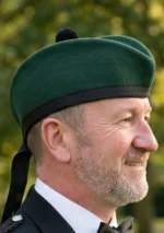 Green Glengarry Hat with Pom