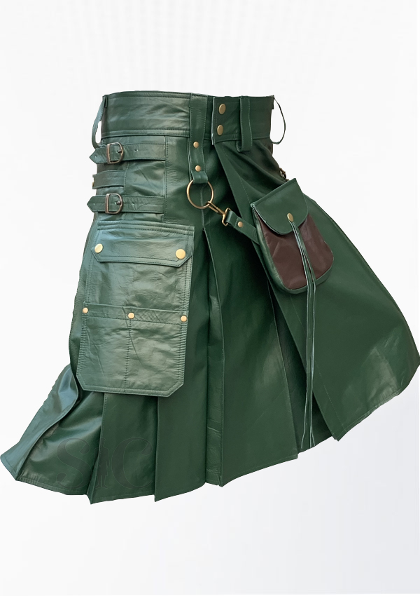 Green Leather Kilt Design 46