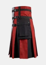 Grey & Red Hybrid Utility Kilt Left
