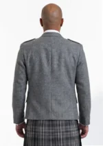 Grey Tweed Argyle Jacket with Vest Back View