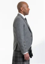 Grey Tweed Argyle Jacket with Vest Right Side View
