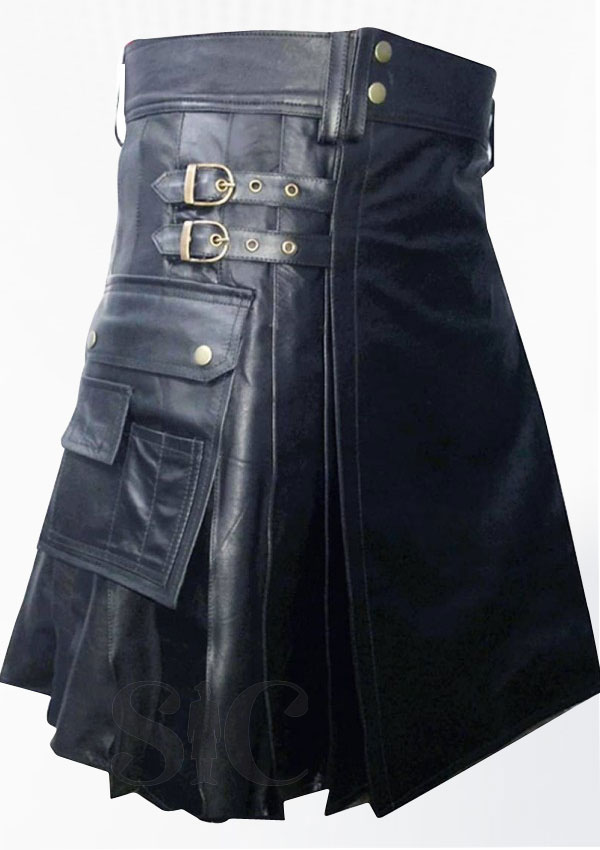 Handmade Real Leather Kilt Scotland Design 28