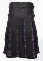 Hybrid Decent Black And Pride Of Scotland Tartan Kastenfalte Utility Kilt Aufgesetzte Taschen Design 57