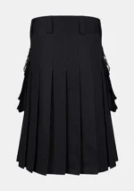 Jet Black Gothic Kilt Back
