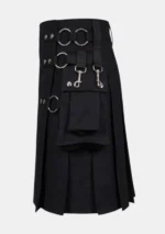 Jet Black Gothic Kilt Left