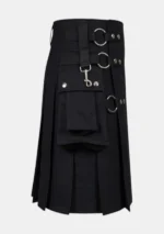 Jet Black Gothic Kilt Right