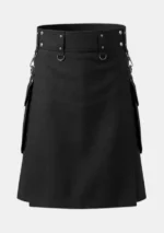 Jet Black Utility Kilt