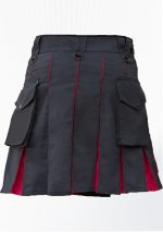 Premium Quality KJ Black Red Hybrid Kilt Back Design 7